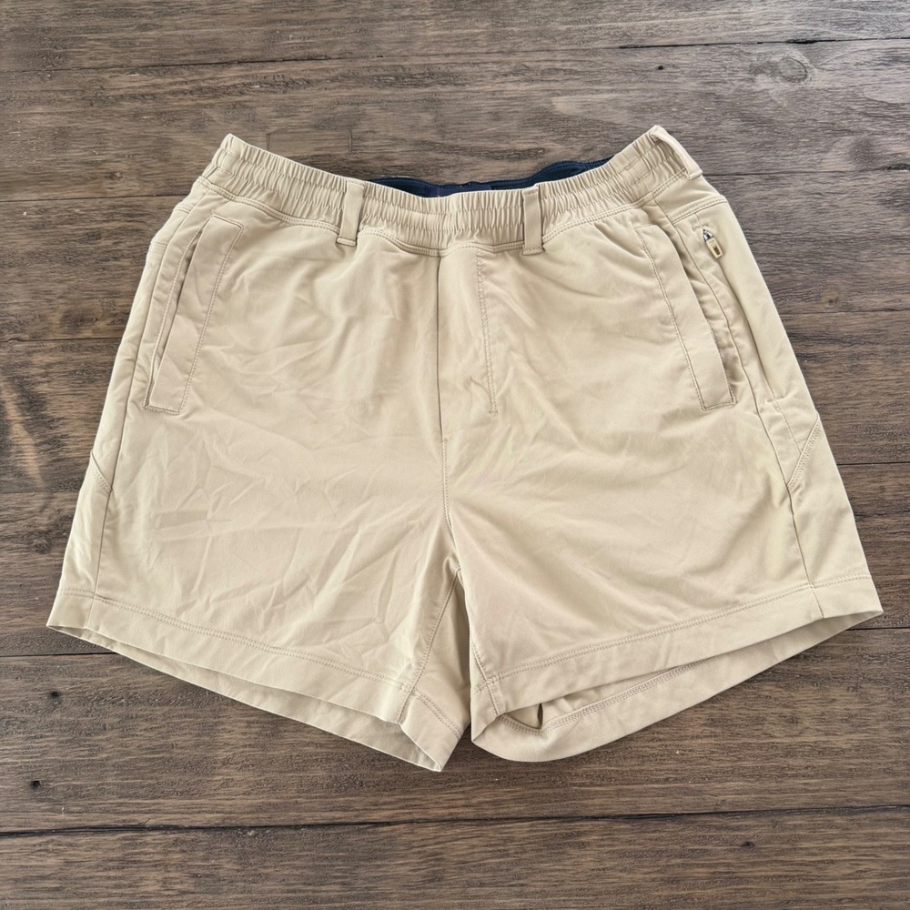 Birddogs Men Khaki Tan Gym Shorts Built-in Liner Size Medium 6 Inch Inseam